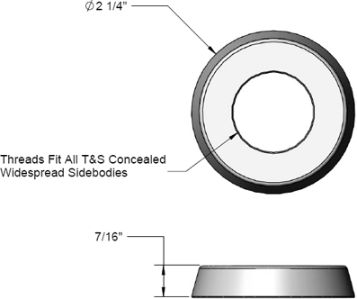 T&S Brass (017292-45) EasyInstall Concealed Widespread Phase II Flange additional product graphic