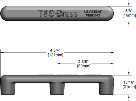 T&S Brass (017448-45) Modular Waste Drain Handle, Zinc Die Cast Chrome Plated additional product graphic