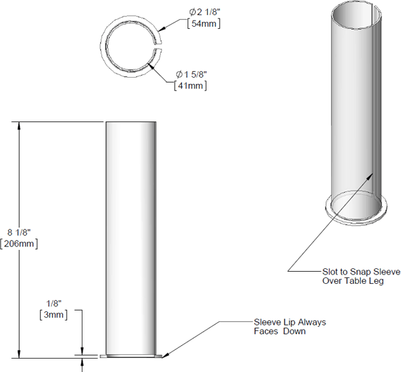 T&S Brass (018469-45) Table Leg Hose Reel Swing Bracket Sleeve (White Delrin) additional product graphic