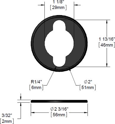 T&S Brass (144L) Lab Turret Deck Gasket (Black Plastic) additional product graphic