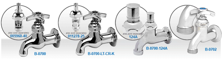 T&S Brass (B-0700) Sill Faucet, 1/2in NPT Female Inlet, 4-Arm Handle, Plain Outlet additional product graphic