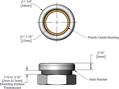 T&S Brass (B-KG) Protective Flange for Deck-Mounted Spray Hose additional product graphic
