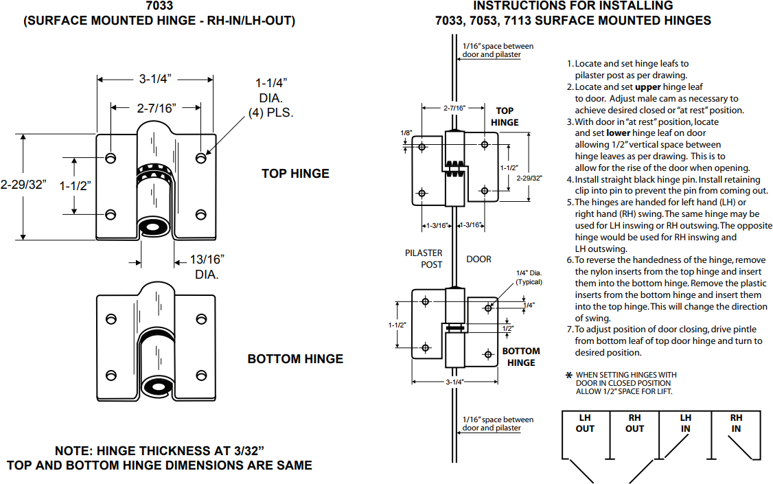 J-7033 Specification Sheet